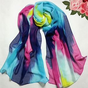 Whole-2016 New Womens Spring Fashion Silk Scarf Women Long Chiffon Scarves and Shawl 158 50cm las mujeres de la bufanda186C