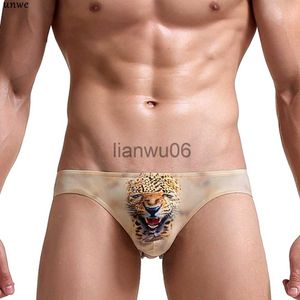 Unterhosen Lustiger Wolf Adler Leopard U Convex Männer Slips Polyester Baumwolle Unterwäsche Männliche Höschen Einzelpaket J230713