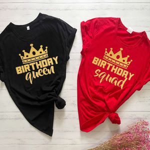 女性の Tシャツ誕生日女王プリント女性半袖 Tシャツ分隊パーティーグラフィック Tシャツ原宿女性 Tシャツトップスヒップスター 230712