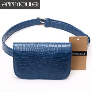 Marsupi Annmouler Fashion Candy Color Bag Alligator Pattern Women Pack Black Cintura femminile regolabile Pu Funny 230713