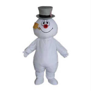 Frosty Snowman Mascot Costumes Animated Theme Christmas Snowman Cospaly Cartoon Mascot Character Adult Halloween Carnival Party CO2545