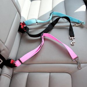 Dog Collars Dogs Car Seat Belts Nylon Adjustable Pet Safety Seatbelt Leash In Vehicle For Small Medium Travel Clip 10 Color Supplies