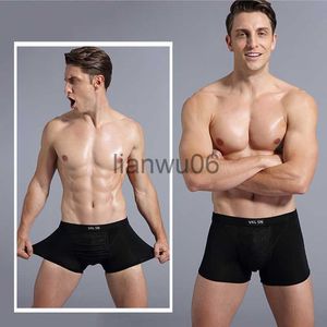 Underpants 2 Pieces Pants Men's Underwear Generation Tourmaline Ice Silk Breathable Men's Sexy Underwear British Magnetic Therapy Boxer J230713