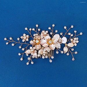 Headpieces mode rhinestone blommor hårkamklipp för kvinnor brud bröllopstillbehör brud huvudstycke prom smycken gåvor