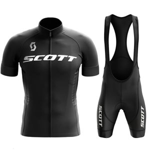 Radfahren Shirts Tops 2023 Scott Pro Fahrrad Team Kurzarm Maillot Ciclismo Herren Jersey Sets Sommer Atmungsaktive Kleidung Anzug 230712
