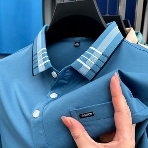 Erkek Tişörtler Lüks Marka Erkek Polo Gömlek ile Yakıt Cep Pamuk Karışımı ile Erkek Tişört Yaz Dış Mekan Rahat Ultra-İncilik Çok Yönlü Golf Giysileri 230713