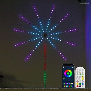 Строки USB Firework Lights String WS2812B Pixels RGB IC Music Sound App Удаленный домашний праздничный праздничный фестиваль декор рождения декор Рождество