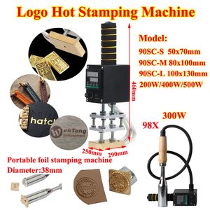 90SC-S/M/L Handhållen Hot Stamping Machine 90x prägling av lödmaskin för läder trä mat kakakaka järnanpassad logotyp 220v