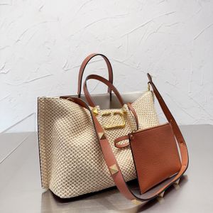 Fashion Tote Bags Women Large Woven bag Rivet Designer Luxury Lady Handbags Woman Shoulder bags Cross body Card Holder Classic Wholesale purses leather shopping bag