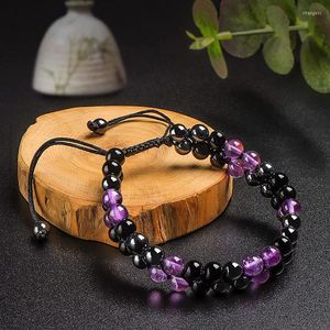 Braccialetto di alta qualità Strand Seven Chakra Energy Beaded Magent Natural Volcanic Stone Rope Jewelry