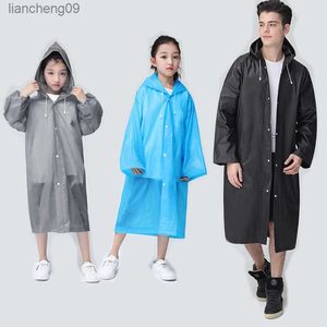 Fashion EVA Children Adult Raincoat Kid Adult Thickened Waterproof Rain Coat Girl Boy Outdoor Hiking Travel Reusable Rain et L230620