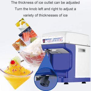 LINBOSS Commercial snow cone ice shaving machine fully automatic adjustable thickness electric ice crusher snowflake