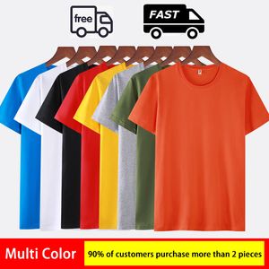 2023 Designer T-shirt Pure Cotton Loose T-skjortor Klassuniformer Skriv ut korta ärm Arbetskläder Solid Color Team Culture Leisure T Shirt Män Kvinnor Kläder Tees