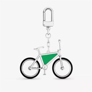 Chaveiro de bicicleta verde menta tendência de designer alta qualidade marca de luxo bolsa de bicicleta de metal decoração pingente chaveiros presentes de casal chave296x