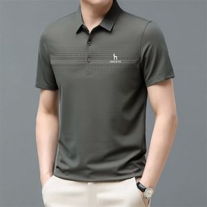 Męskie koszulki Hazzys Summer Business Wysokiej jakości krótkie koszulę polo-polo kołnierz męski moda mody Casual Printing Golf Clothing T-shirt Top 230713