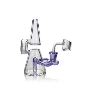 Waxmaid 5.12inch Purifier Mini clear purple Recycler water pipe glass bubbler hookah glass bongs Oil Rigs US warehouse retail order free shipping