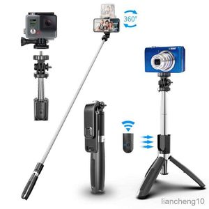 Selfie Monopods Nuovo arrivo Wireless Selfiestick Selfie Stick compatibile con Bluetooth con treppiede Smartphone Selfie-Stick per Iphone Samsung Huawei R230713