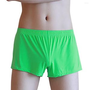 Underpants Soutong Loose Men Comfortable Ice Silk Stretchable Comfort Boxer Brief Solid Sexy For Home