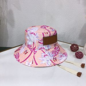 Export Old Flower Bucket Hat with Wind Proof Rope European and American Foreign Trade Big Hats Bucket Hat Sun Protection Hats