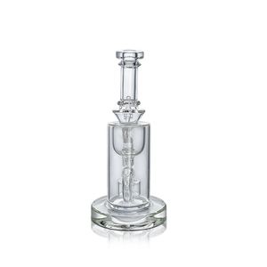 Waxmaid 7.48Inch Klein Recycler Transparent Purple Water Pipe Oil Rig Hookah Glass Dab Rig Glass Bong Us Warehouse Wholesale Retail Retail Free Frakt