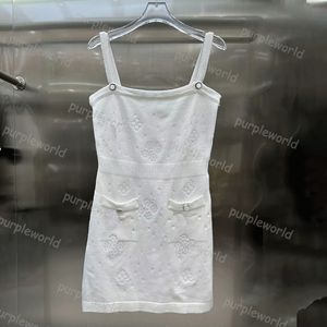 Vestido casual feminino de grife, moda de verão, top de marca, vestido regata de malha, algodão, decote em U, minivestido sexy elástico e justo