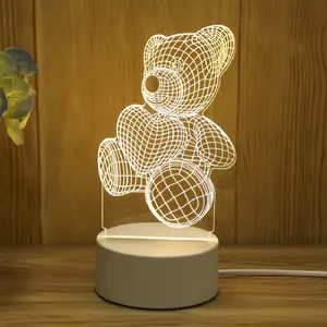 Creative 3D LED Night Lights gadget Novità Illusion Lamps Lampada da tavolo per luce decorativa domestica La lampada creativa può fare il tuo logo Personalizza il tuo regalo contattami