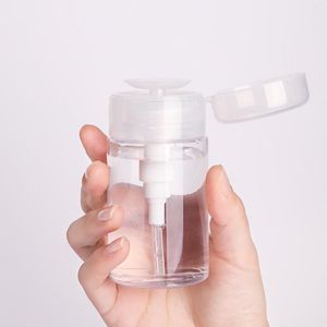 Storage Bottles 10pcs Empty 100ML (3.4OZ) Push Pump Dispenser Bottle For Nail Polish Plastic PETG Makeup Removing