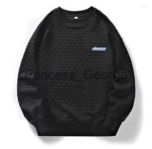 Felpe con cappuccio da uomo Felpe con cappuccio da uomo Autunno Felpa con cappuccio nera Felpe con cappuccio da uomo Maglioni a griglia Coreano Streetwear Cappotti Sudaderas Hombre Abbigliamento uomo x0713