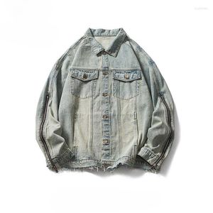 Jaquetas masculinas Jaqueta Jeans Outono Coreano Clássico Retro Casual Denim Streetwear Algodão Slim Fit Outerwear Vestuário C78