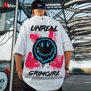 Camisetas Masculinas Abfer Estilo Ocidental Verão Algodão Hip Hop Meia Manga Oversized T Shirts Men Smile Graphic Graphic T Shirts Y2k Clothes Harajuku Tops Tee 230712