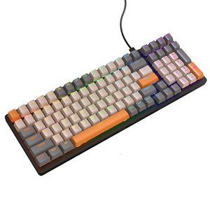 Keyboards K3 Wired Mechanical Gaming Keyboard Backlight Gamer Red Blue Switch 100 Keys 9 light effects Type C Personalized keycap 230712