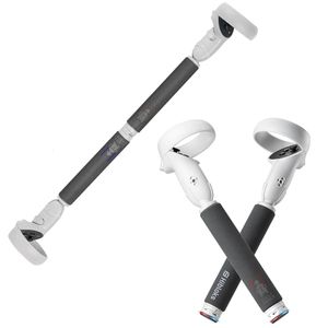 VR AR Accessorise Kontrolery VR Długi uchwyt kija Podwójny dla Oculus Quest 2 Sword Tenis stołowy Gry Golf Grip Playing Beat Saber Akcesoria 230712