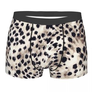 Underbyxor faux djurpäls underkläder män sexig tryckt anpassad snö leopard boxare shorts trosor j230713