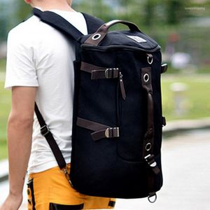 Duffel Bags Men's Travel Bag Canvas Backpack Tactical Climbing Mountain Sport Rucksack For Bicycle Outdoor Shoulder XA241K