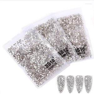 Decorazioni per nail art SS3-ss8 1440pcs Clear Crystal AB Gold 3D Non Fix FlatBack Strass Scarpe e decorazioni danzanti