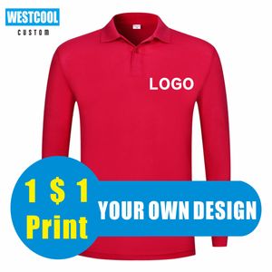 Men's Polos WESTCOOL Autumn Men And Women Long-Sleeved Polo Shirts Tops Work Clothes Custom Embroidery Printing Pictures 230712
