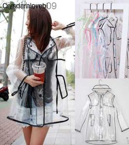 1PC Black Transparent Vinyl Rain Runway Style Women Girls Girls Clear Mash