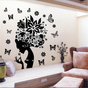 Wall Stickers Sell Flowers Fairy Tv Background Room Decorations 2175. Diy Home Decals Removable Mural Art Print Posters 3.5