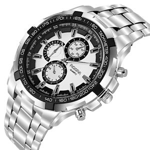 Relogio Masculino Rosra Fashion Brand Watch Men Sports Watchesステンレススチールバンドクォーツリストウォッチ安い価格ドロップシッピング