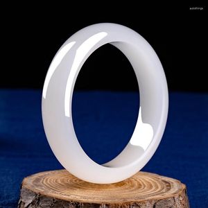 Bileklik Doğal Beyaz Yeşim Kadın İyileştirici Taşları Güzel Takı Gerçek Hetian Jades Nephrite Bangles Bilezik Kız Arkadaş Mom Hediye