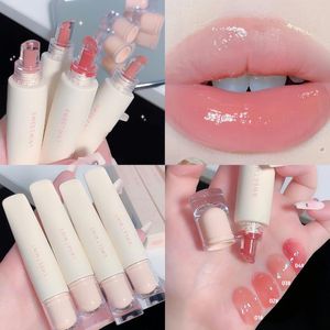 Lip Gloss Peach Jelly Water Clear Mirror Glossy Glaze Light Hydrating Red Tint Gel Non-stick Cup Moist Care Cosmetic