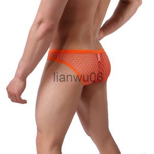 Underbyxor CleverMenmode Sexiga herrar i Hollow underkläder Mesh Fishnet Transparent Penis Pouch Underbyxor Hombre Panties Erotiska underkläder J230713