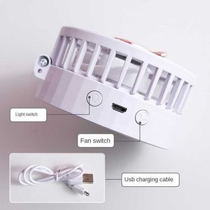 Ventilatori elettrici Mini ventilatore portatile nel dormitorio degli studenti Trucco da viaggio con lente di riempimento Piccolo ventilatore con ventola di ricarica USB esterna appesa al collo