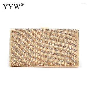 Evening Bags Woman Bag Diamond Rhinestone Clutch Crystal Day Lady Wallet Wedding Purse Party Banquet Gold Handbags Clutches Tote