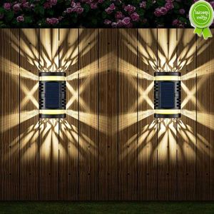  Outdoor LED Solar Wall Lights Waterproof Garden Fence Lights For Garden Lawn Landscape Yard Patio Driveway Walkway Lighting