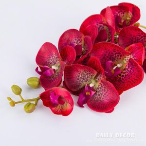 Decorative Flowers 3D Real Touch 100cm Large Artificial Silicone Butterfly Orchids Wholesale Felt Wedding Phalaenopsis 12pcs