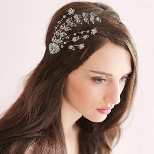 Grampos de cabelo Tiaras e Coroas HADIYANA Novela Design Moderno Jóias de Noiva de Casamento Charmoso Elegante Para Mulheres BC3975 Clipe de Cristal