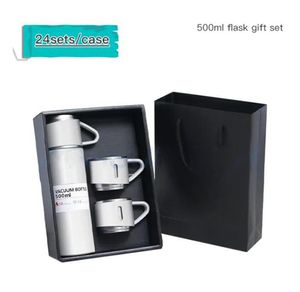 US Stock US Stock 500 ml sublimering Vakuumkolv Present Box Vakuumisolerad termos Present Set rostfritt stål 500 ml Vakuumkolv med 3 lock för kaffete DIY DIY