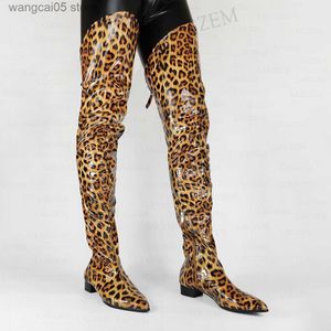 Boots Women Over Knee High Boots Back Zip Up Low Heels Pleated Boots Tall Ladies Shiny Ladies Shoes Woman Big Size 39 42 45 47 T230713