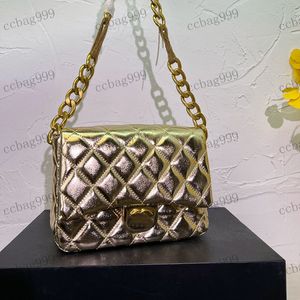 Damska torba na ramiona skórzana diamentowa metalowa klamra Wysoka jakość Torebka Matelasse łańcuch torebki torebki crossbody designer makijaż makijażowy 16x22cm